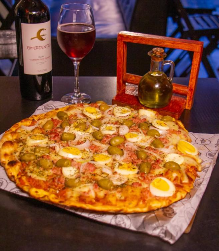 Pizza artesanal do Empório Dom Perusso
